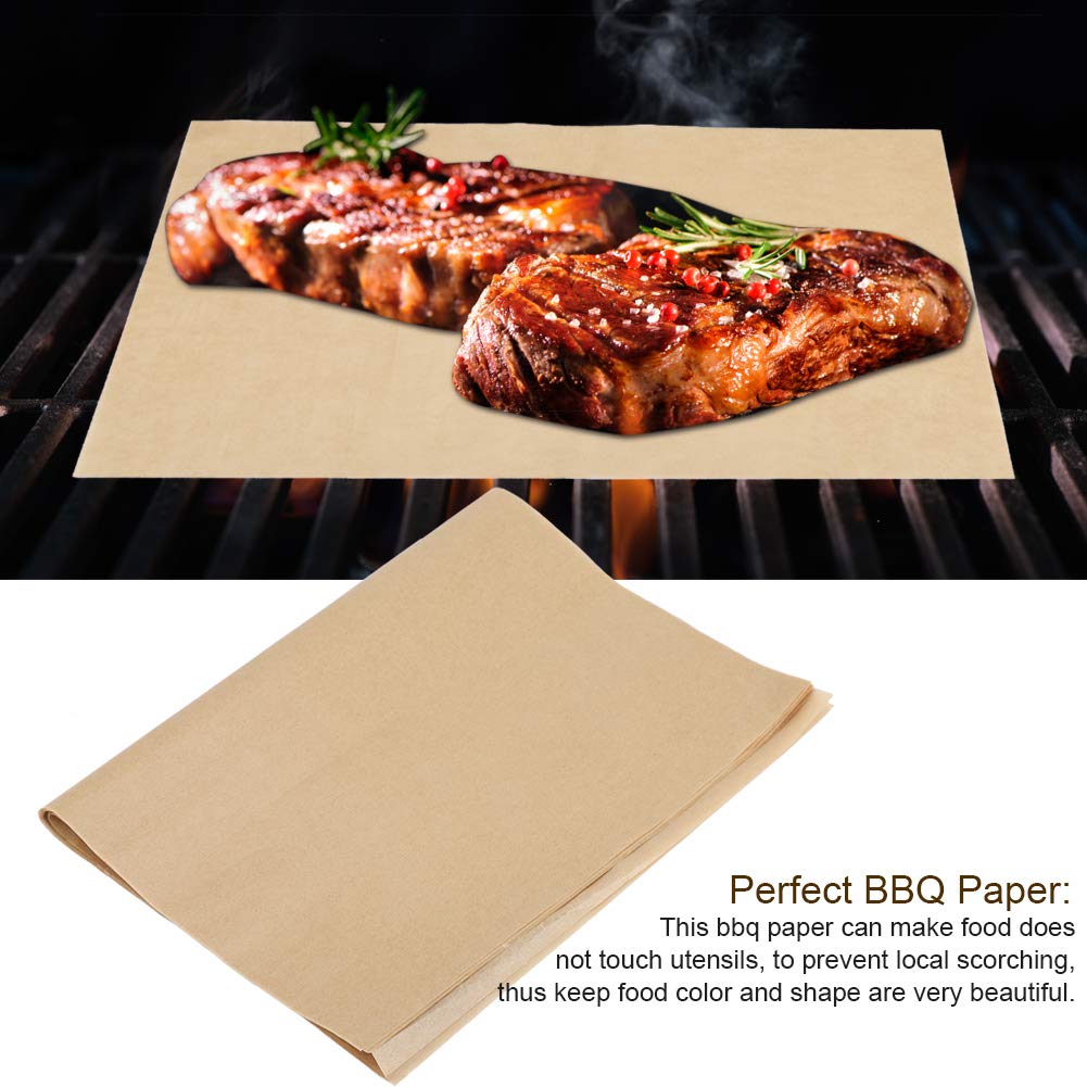 200 Hojas de Papel Antiadherente para Barbacoa, Hojas de Papel Cuadradas para Barbacoa, Papel de Aluminio para Barbacoa, Papel Pergamino para Hornear a la Parrilla