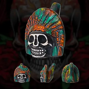 Aztec Death Whistle, Up To125+ Decibels Loud Real Screaming Aztec Death Whistle Loudest Authentic Human Authentic Human Sounding Screams Emergency Whistle Halloween Costumes Gift (Orange)