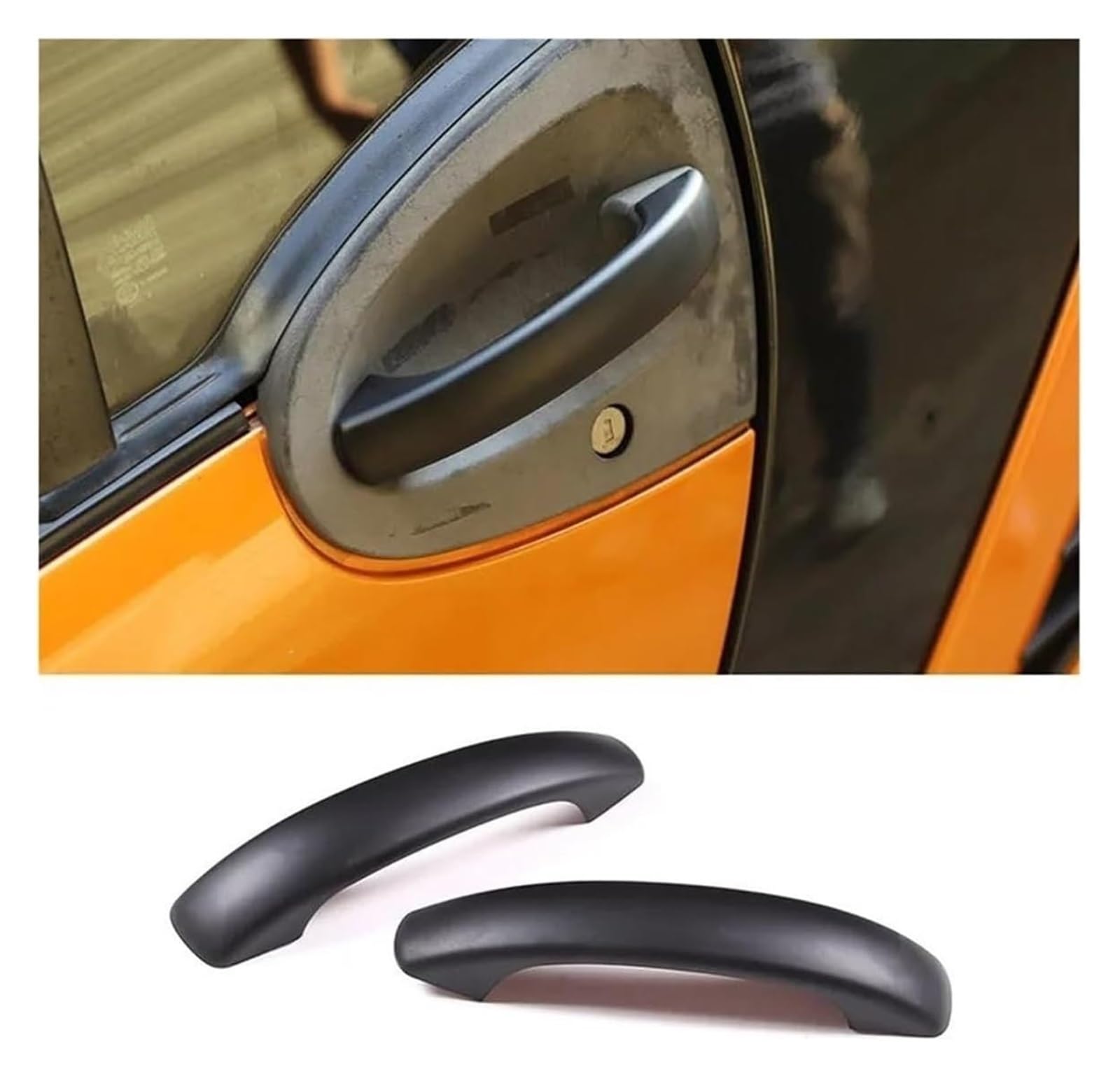 QWQTHGS Car Exterior Door Handle Cap for Benz for Smart 451 for Fortwo 2009-2015 Car Trim Exterior Door Handle Cover(2pcs Matte Black)