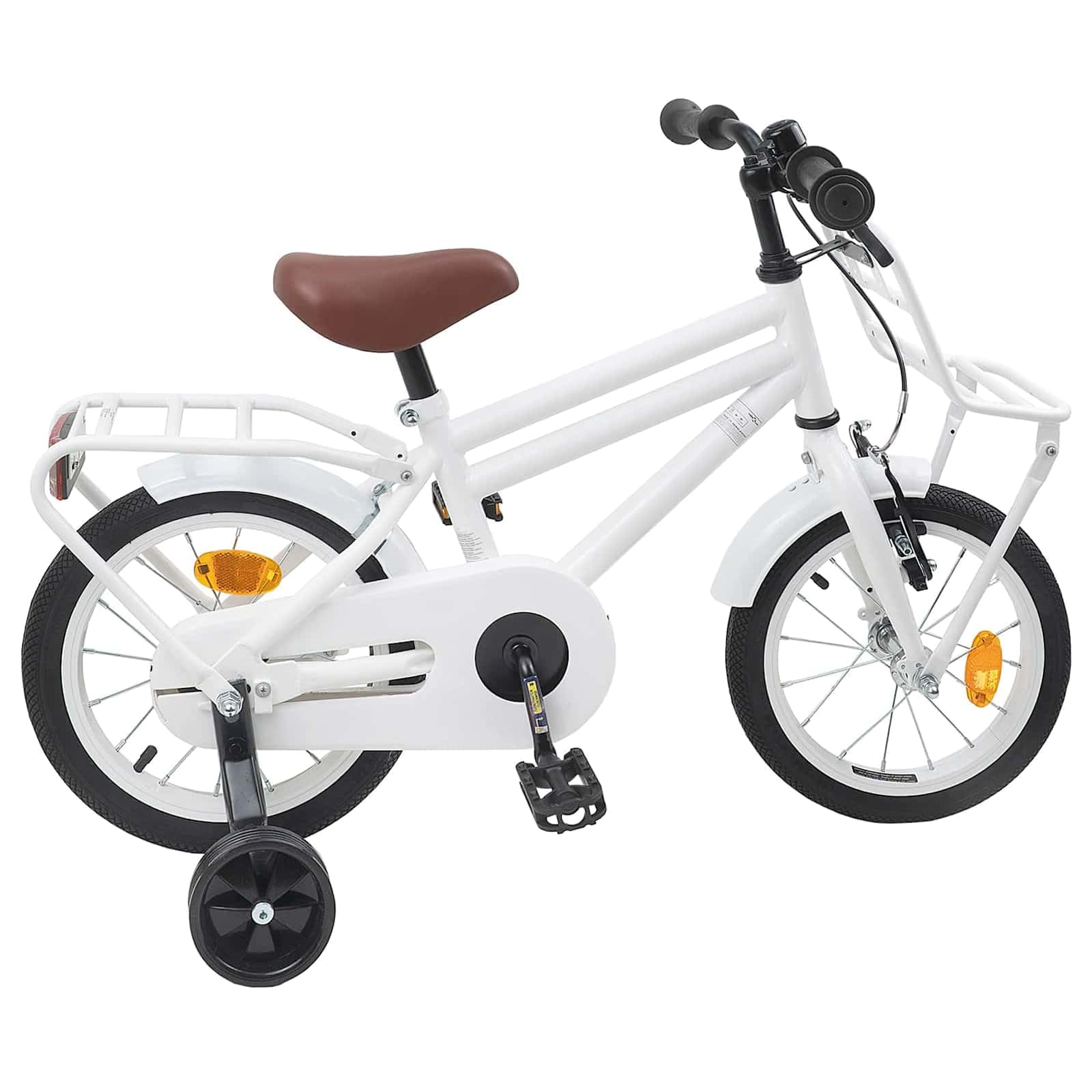 Kinderfahrrad Zoll Schwarz mit Stahlrahmen und Schutzblech für 2-4 Jahre, leichtes Zweirad mit Klingel, Rücktrittbremse, Ständer, Reflektoren ideal für Ausflug