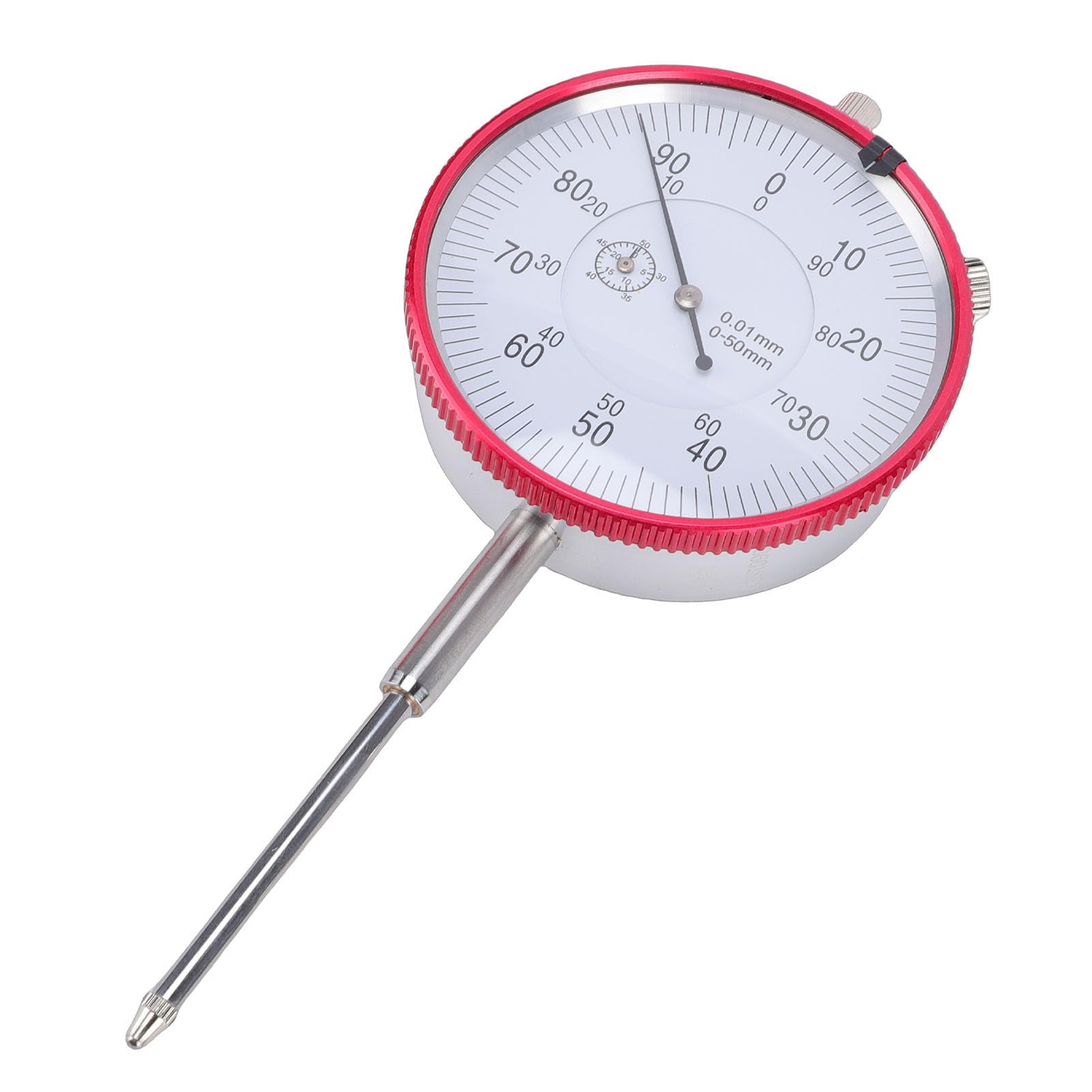 Präzisions-Zeiger-Messuhr, Verriegelter, 0-50 mm Messbereich mit 0,01 mm Genauigkeit, Rostfreie Edelstahl Ausführung für Werkstatt und Maschinenbau