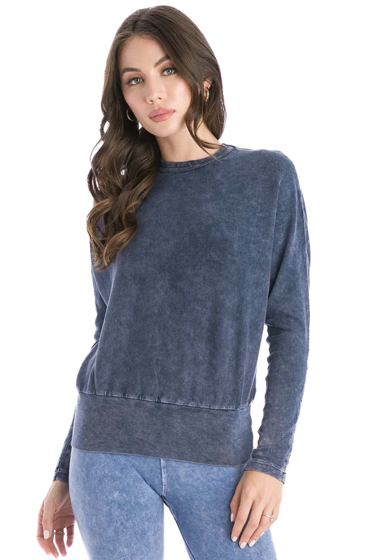 Hard TailWomen's Long Sleeve Banded T-Shirt Top (Style T-216)