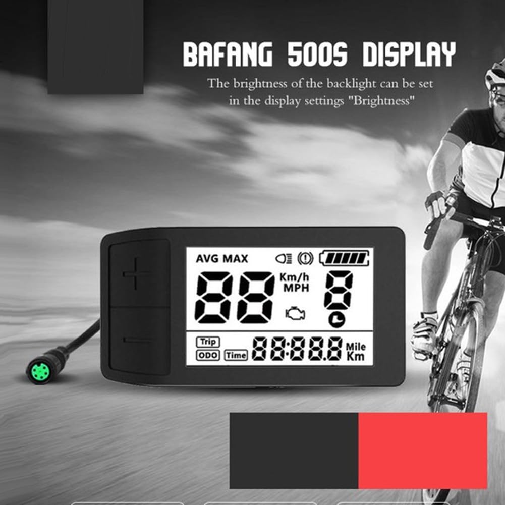 Display LCD 500S per BBS01 HD -Mounted Motor, 24V-48V -Pin Tachimetro Strumento, Plastica Ciclo Gauge