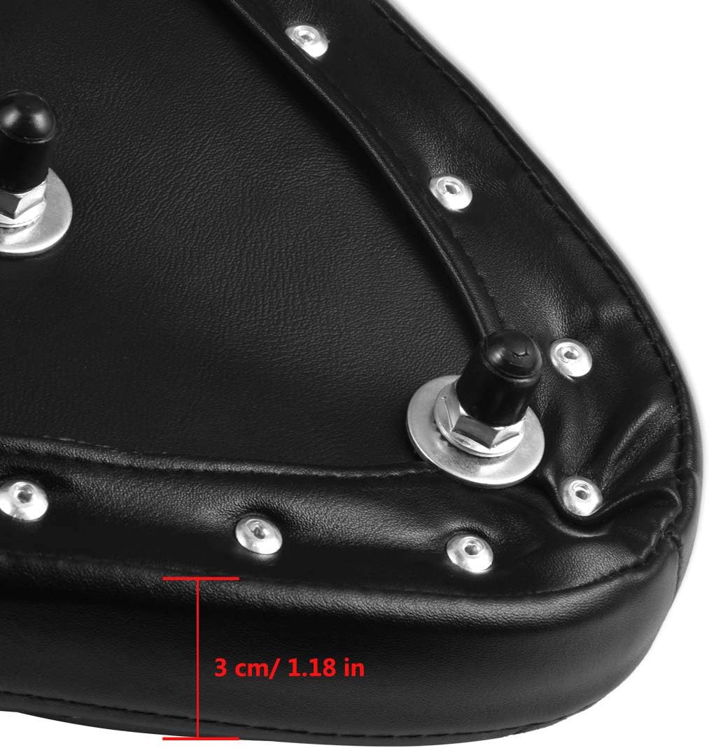 Cuscino per sedile per moto Harley, Honda, Yamaha, Suzuki Kawasaki (Nero)