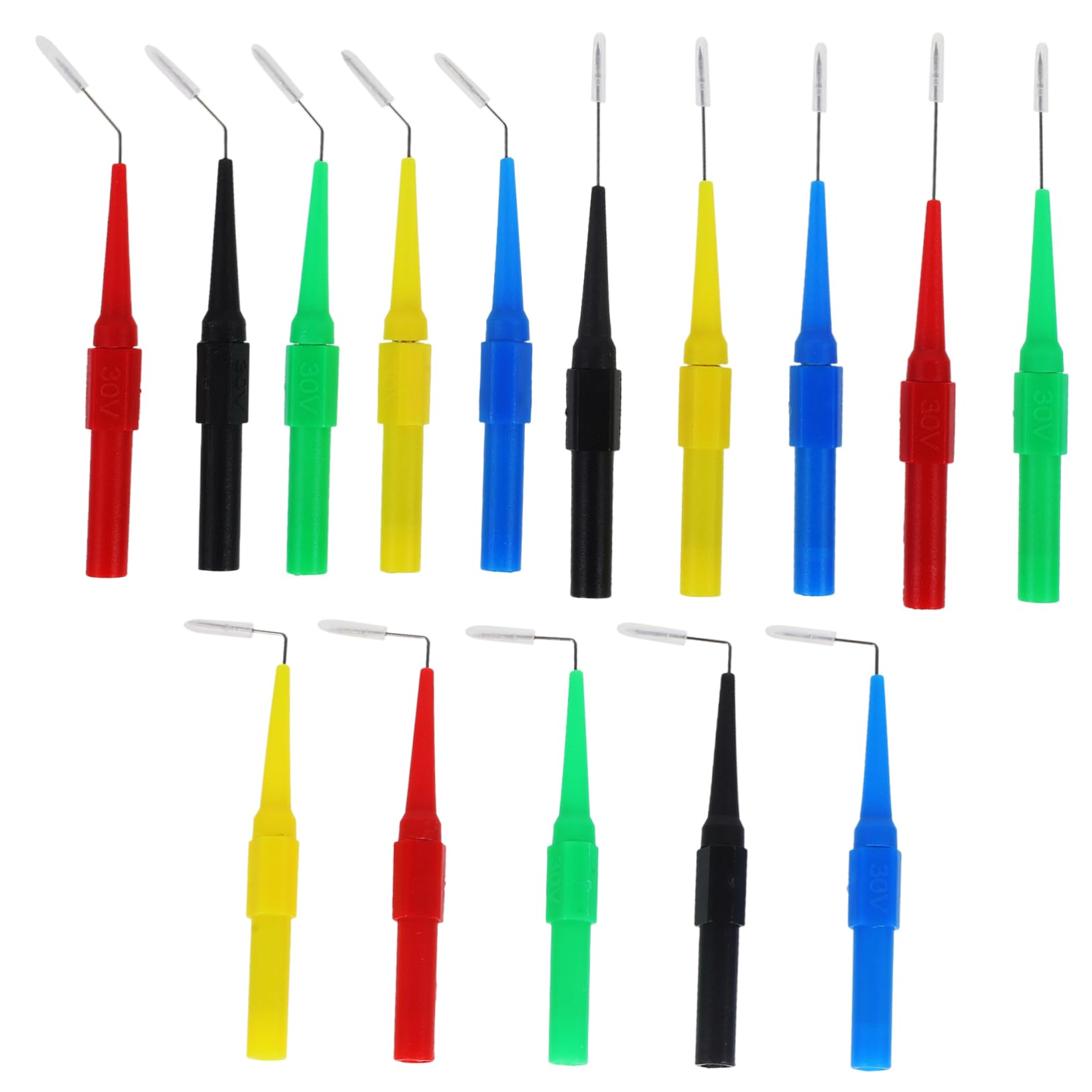 MAGICLULU 4 Set Puntali Tester Per Multimetro Test Per Automobilistici Misura Precisi E Resilienti Realizzati Rame E Inossidabile Per Spazi Ristetti E Isolamento Duro 15 Pezzi*4