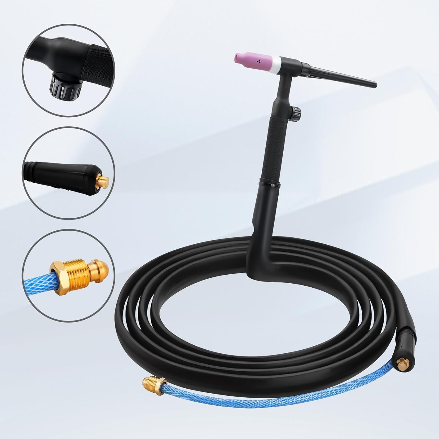 SSIMDER TIG-Schweißbrenner 150 A (WP-17V) – 4 m luftgekühlter Lift-TIG-Brenner mit 10–25 mm² Schnellanschluss – Wolframbrenner (WP-17V 10–25)