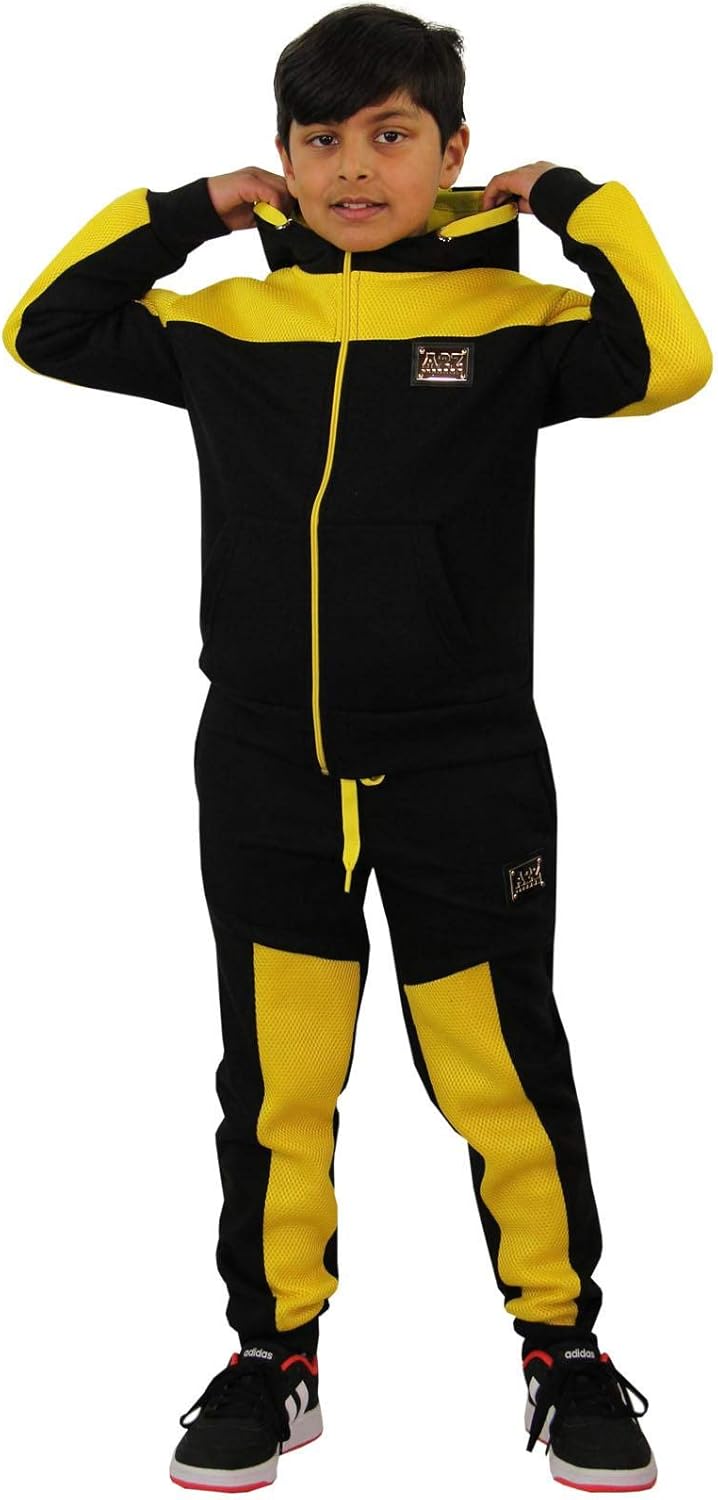 Kids Tracksuit Designer's Girls Boys Zipped Top & Bottom Jogging Suit 7-13 Years