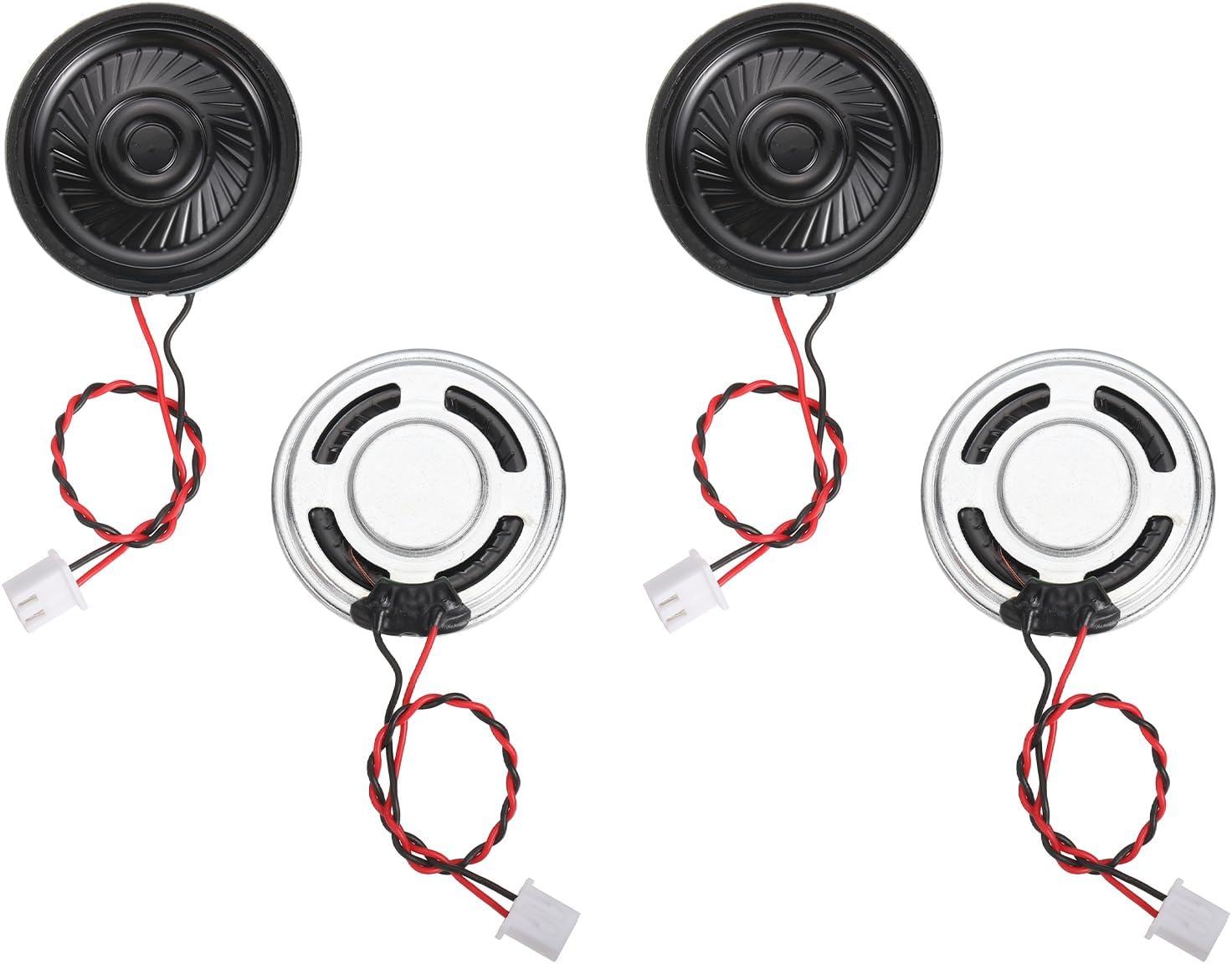 – sourcing map Metal Shell Round Internal Magnetic Speakers 2.54mm 36mm Diameter 0.5 W 8 Ohm Iron Shell Small Speakers for Loud Micro Speaker Replacement DVD Multimedia DIY Projects Pack of 4