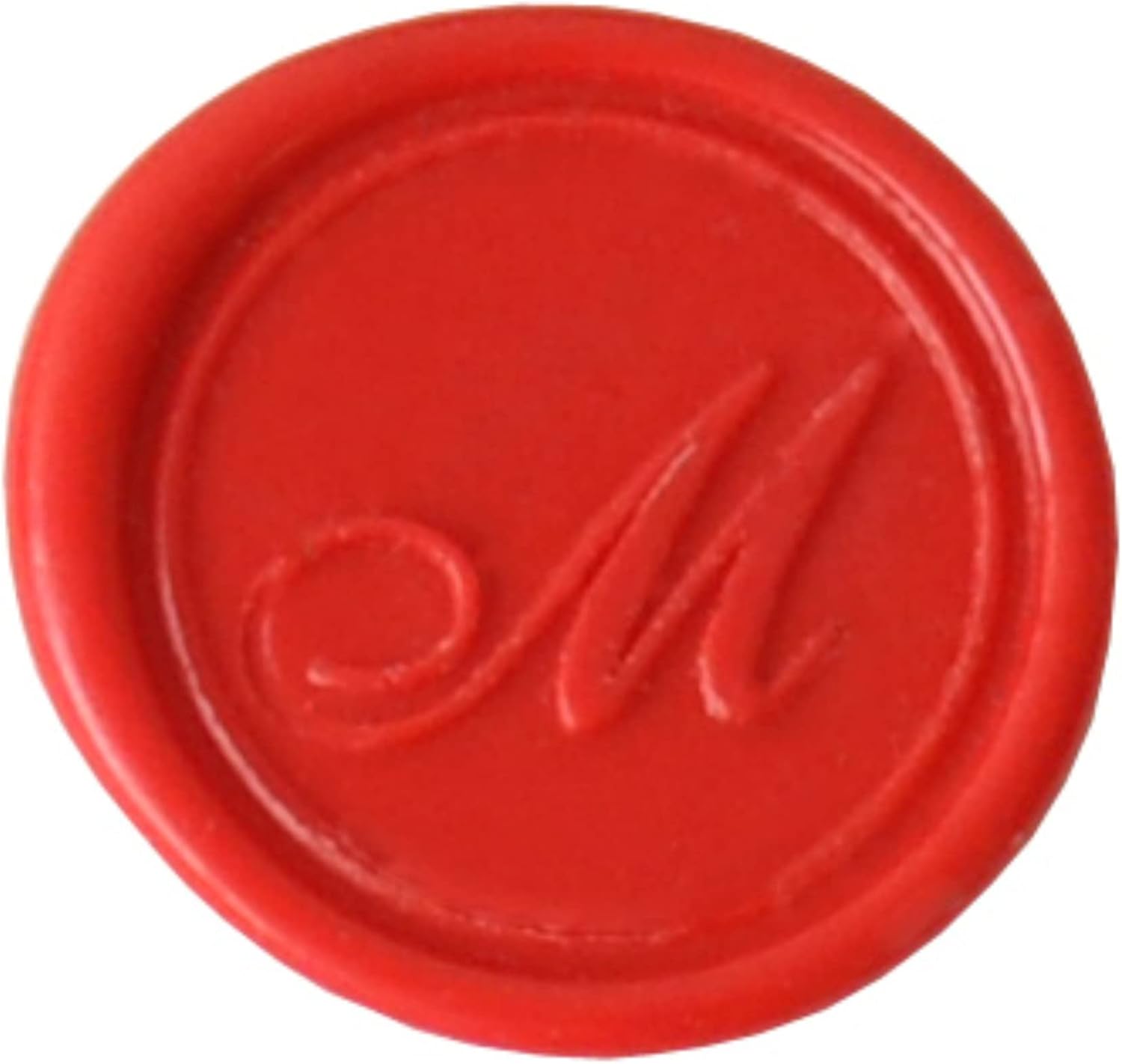 Herbin Brass Seal for Wax - Script Old Style Alphabet w/Wood Handle - Initial Letter"M"
