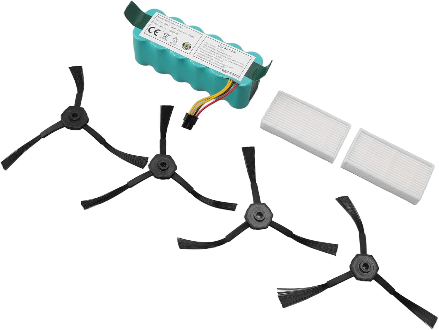NiMH Sweeper Battery Side Brush and Filter Kit 3500MAH 14.4V for CR120 CR121 CR540 - Long - Lasting Runtime, Durable Filters, Eco - Friendly Replacement for Vacuum Sweepers