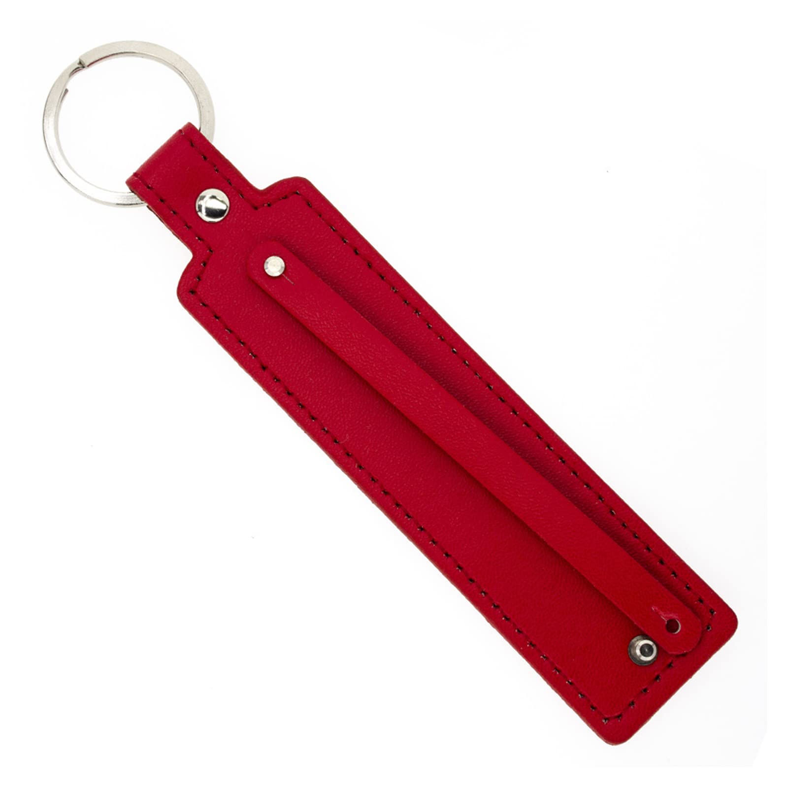 Maxtonser PU Leather Round Keychain Bright Colorful PU Leather Keychain Waist Wallet KeyChains Keyholder Single Metal 14 Colors
