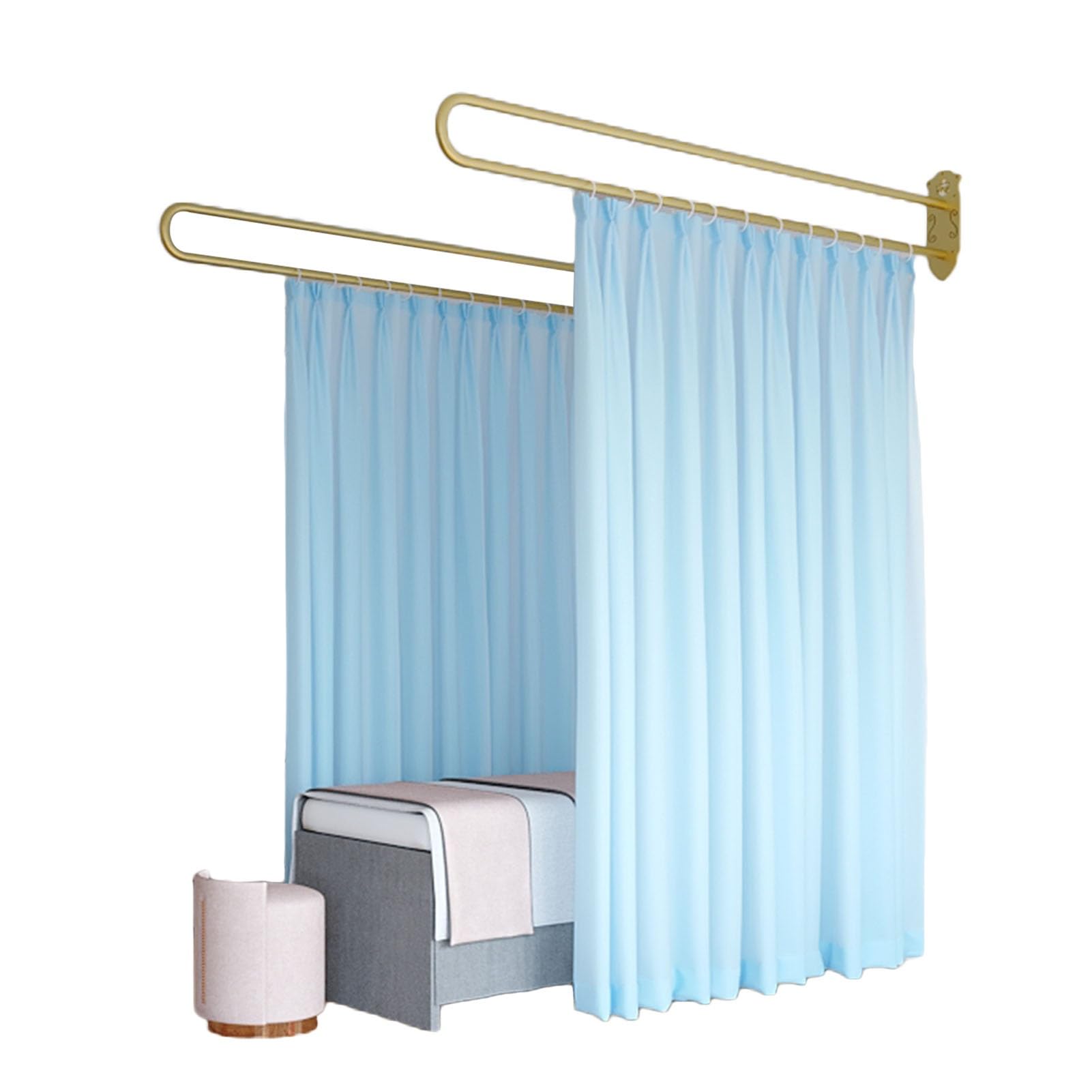 WQPMNYG Beauty Salon Divider Curtain 2.2m UShaped Support Rod SemiTransparent Room Divider for Living Room & Dining Room Includes Support Rod Set