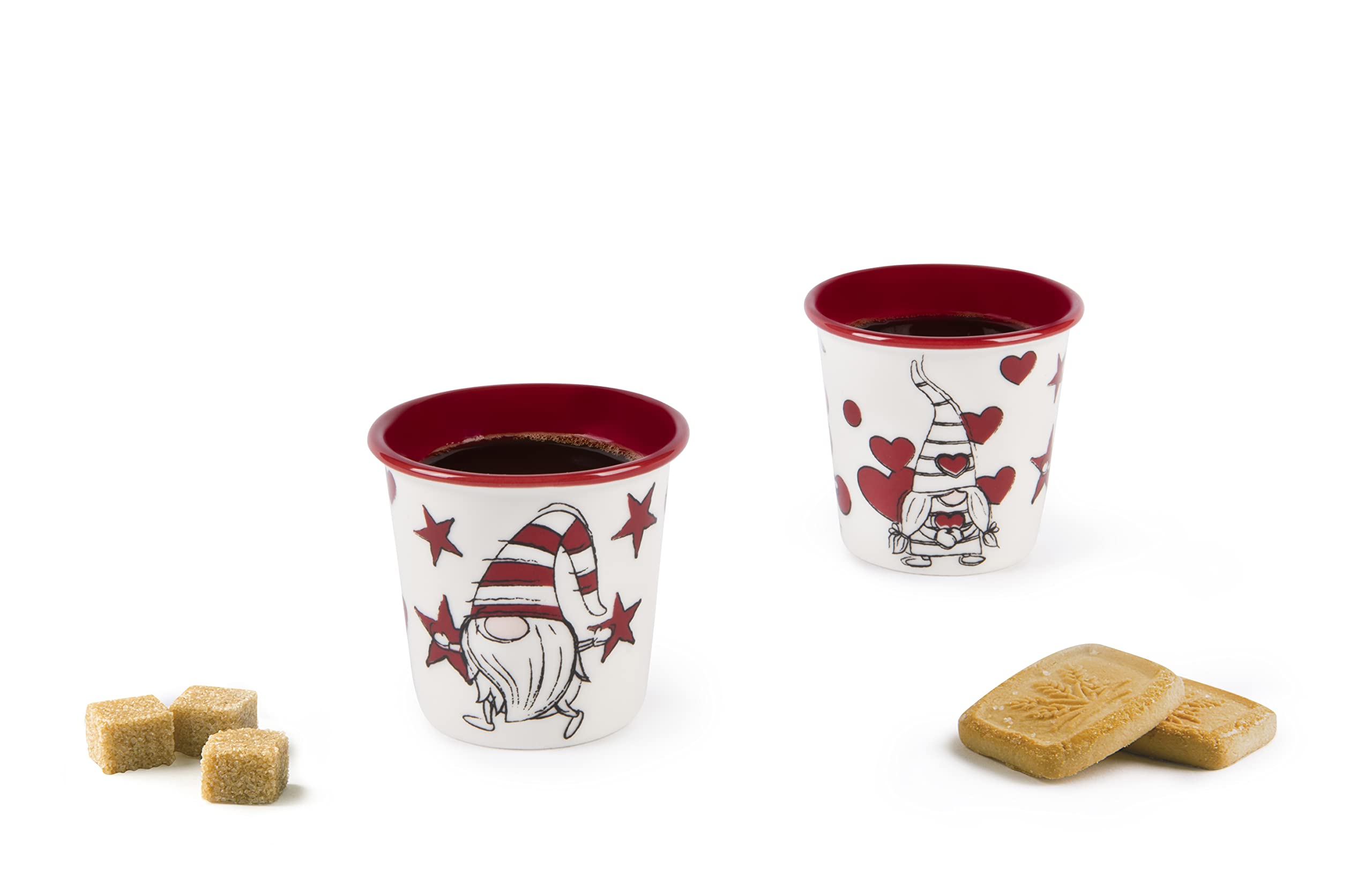 Set Di 6 Tazzine Da Caffè Excelsa Gnome Sweet Home - In Vetro, 90 Ml, Lavabili In Lavastoviglie - Foto 9