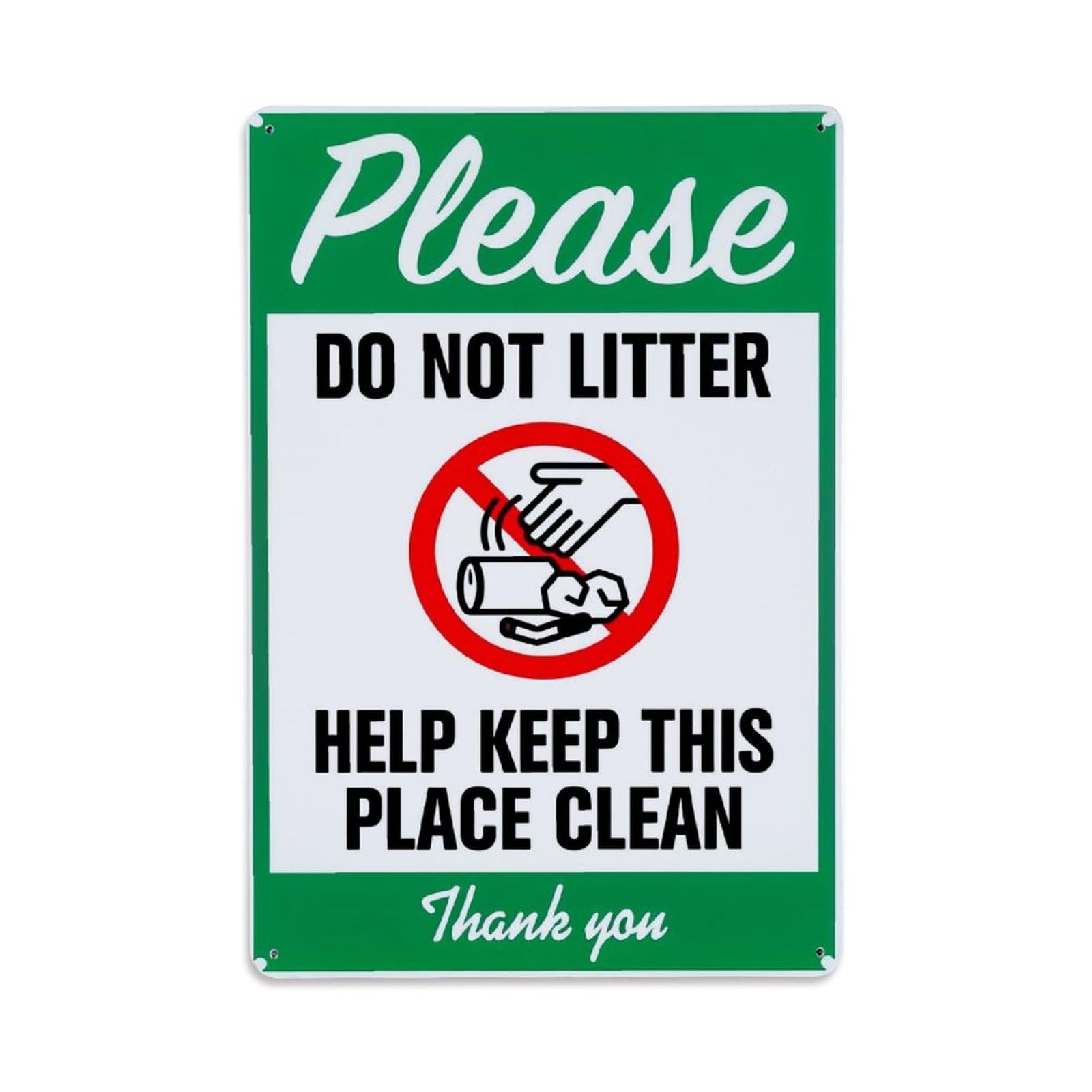 Jdfenggu Vintage Please Do Not Litter Sign Retro Metal Tin Sign, Decor Art Poster For Bar, Home, Man Cave, Kitchen, Laundry Room Gift 8X12inch