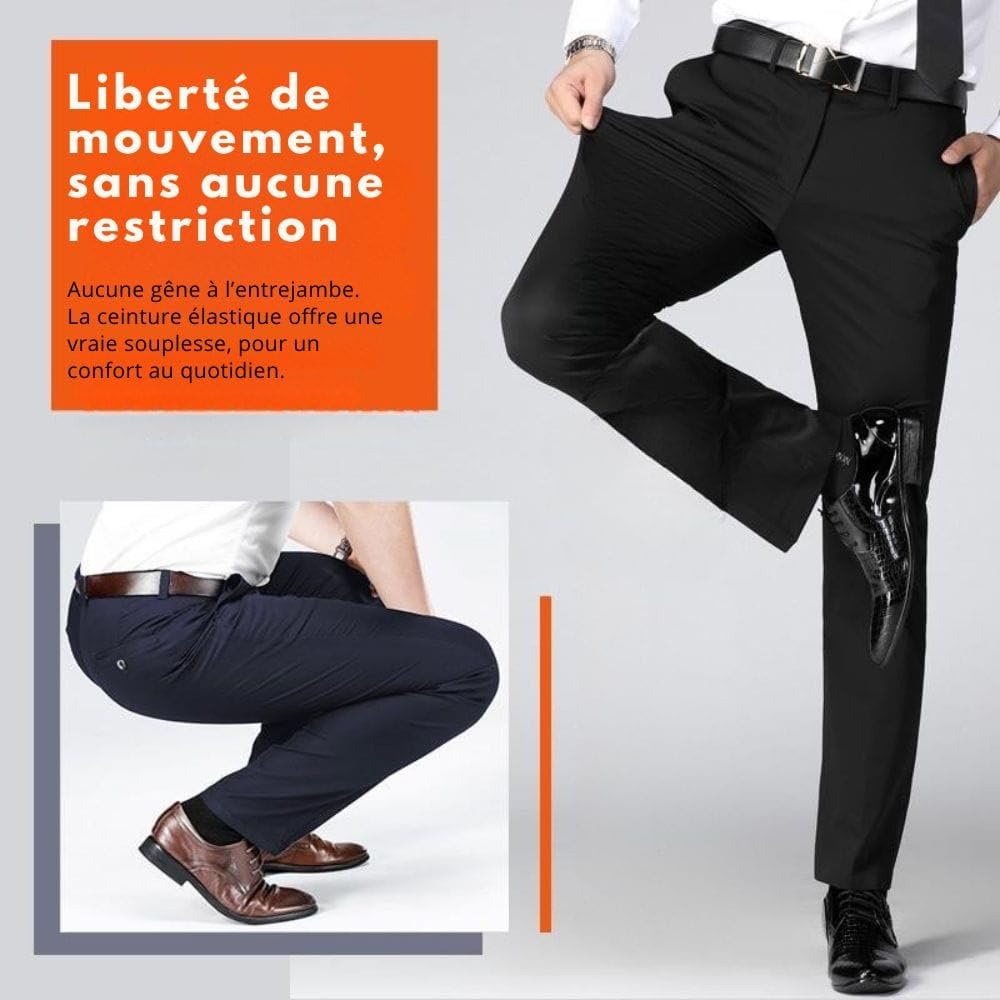 MEIION Chino Confort+ – Ne Serre Pas, ne se froisse Pas Pantalon de Costume Homme Élastique Slim Fit Classique Couleur Unie pour Un Style Business Élégant et Confortable