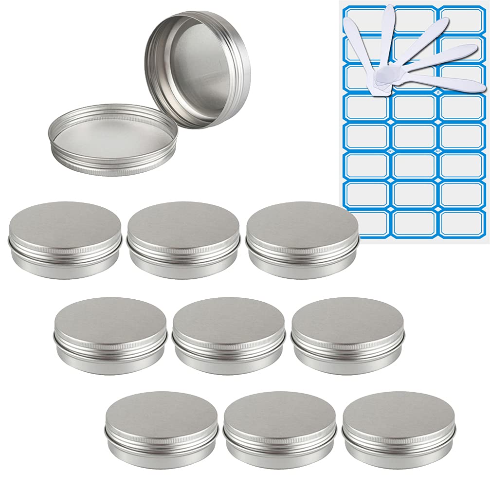 10 Piezas Tarros de Aluminio con tapa Rosca 15ml, Negro Mate Tarros de Aluminio Vacíos Redondo para Contenedor De Cosméticos Cremas Caja de almacenaje con 5 Espátula y 1 Etiqueta — view 33