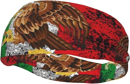 Miniatura 9 de Diademas de correr con la bandera de México para hombres y mujeres, bandas deportivas mexicanas para baloncesto, yoga, entrenamiento, banda elástica