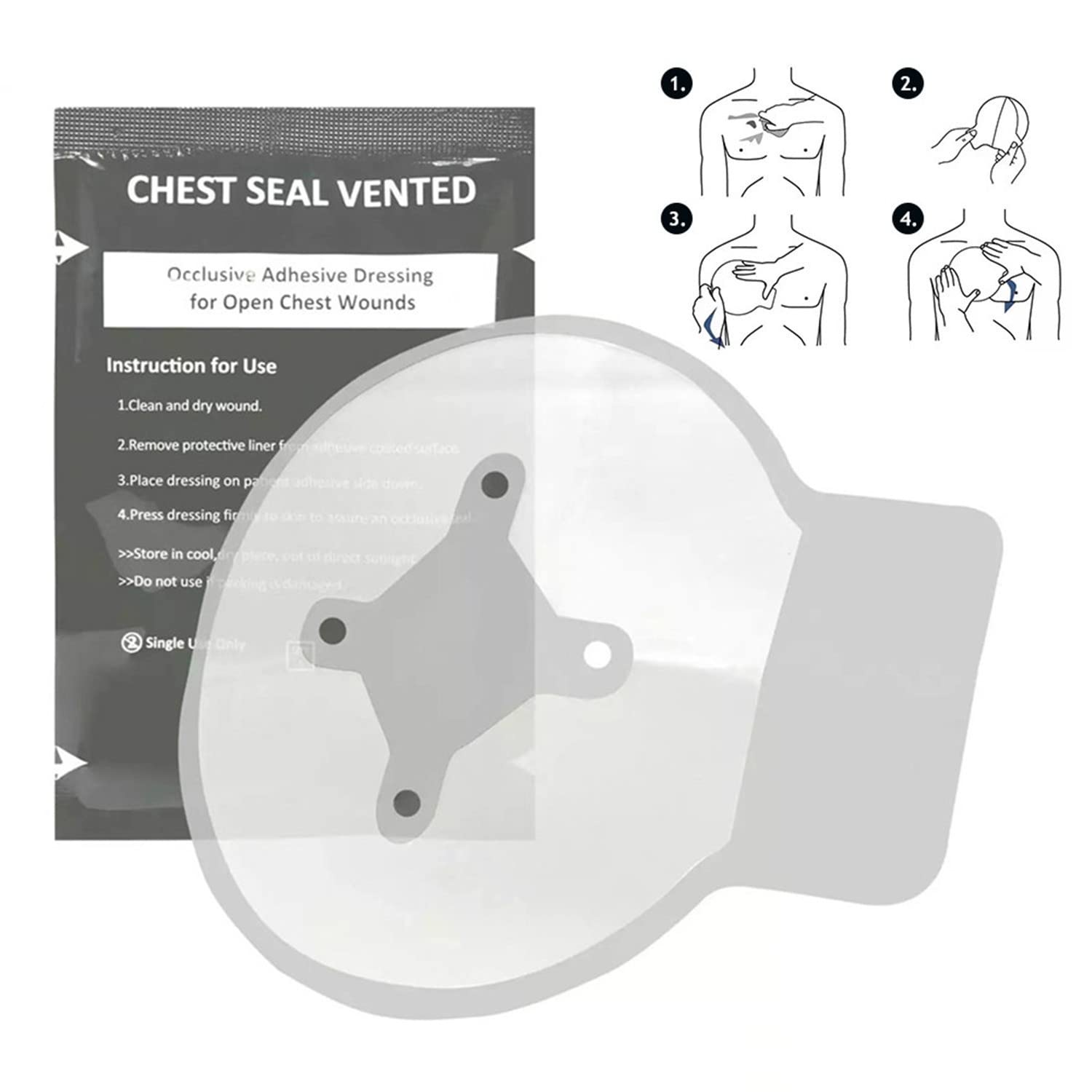 Botiquín de primeros auxilios IFAK Trauma Kit con venda israelí, Gunshot Stop The Bleed Chest Seal Vented Bleeding Control Kit, gasas para el control de hemorragias graves, acampada militar