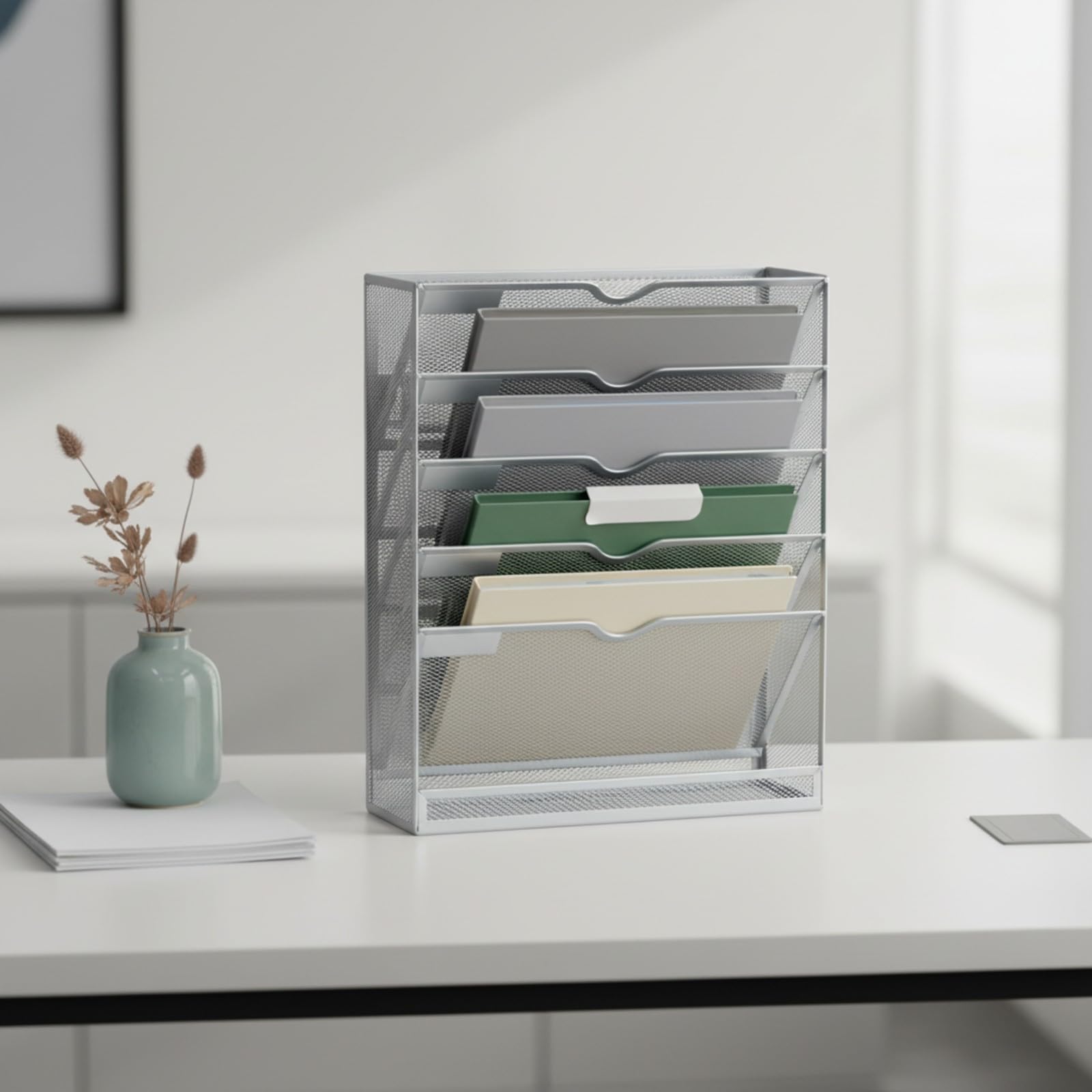 predolo Organiseur Documen Dossiers Bureau Gain Place Organiseur Bureau Compartimen Inclinés pr Accueil, Argent