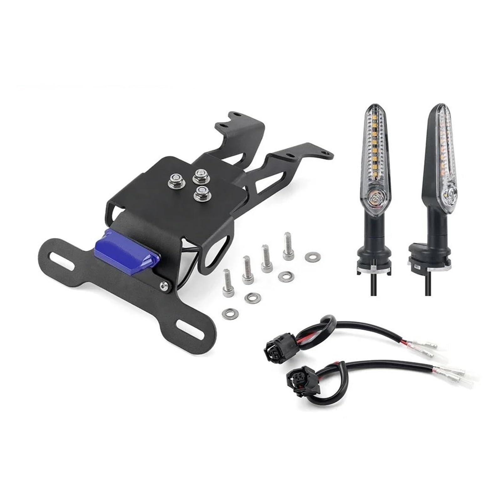Soporte Placa Matrícula Moto Luz LED De Señal De Giro Y Freno Trasero Para Tracer 9/GT 900/GT 9gt 900gt 2021-2024 Eliminador De Guardabarros Ordenado Soporte De Placa De Matrícula Portamatrículas(C.Li