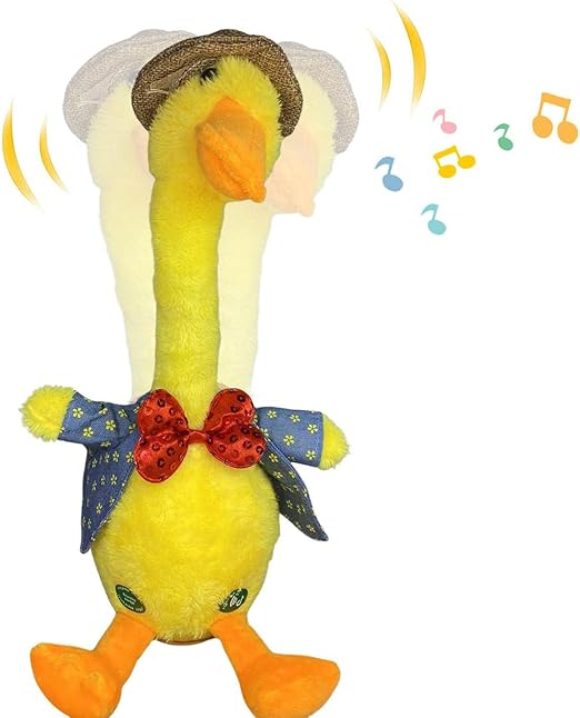 Amazon Co Jp ぬいぐるみを踊る 1曲の面白い話をする歌うアヒル 言葉を繰り返すためのインタラクティブで教育的な早期学習ぬいぐるみ 子供 赤ちゃん 幼児のために話す 歌う 踊る Nagt おもちゃ