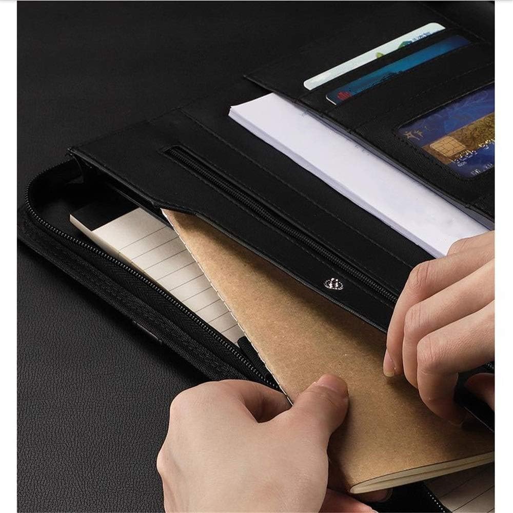 Teczka konferencyjna A4, skóra PU, organizer na dokumenty prawne i etui na wizytówki, schowek na artykuły pa i kieszenie na dokumenty do pracy biurowej, Bruin-338 x 250 mm