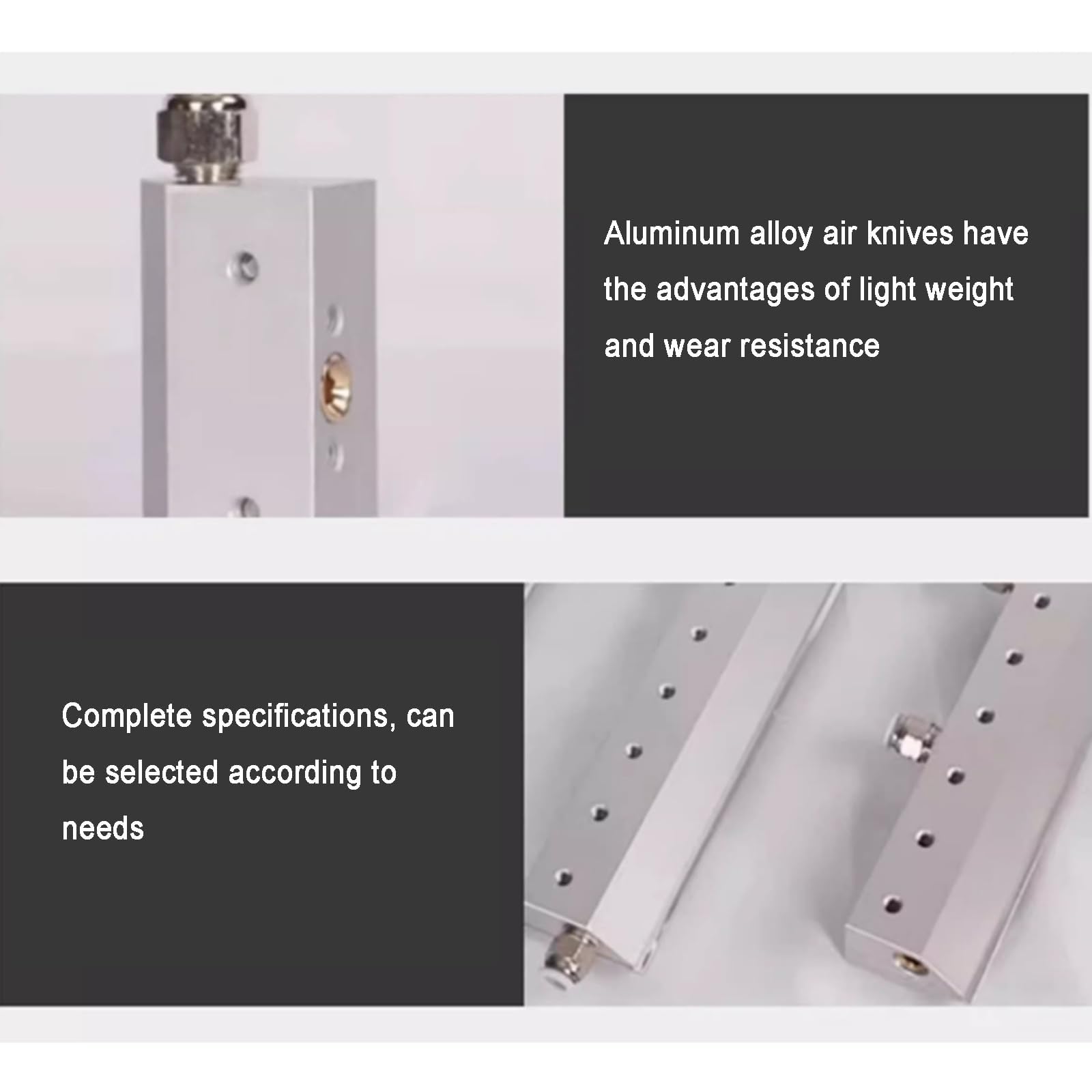 Souffleur à lame d'air industriel, pale en aluminium pour le dépoussiérage, élimination de l'eau et des poussières, faible niveau sonore, interface filetée 1/4", pour lignes de production(400mm)