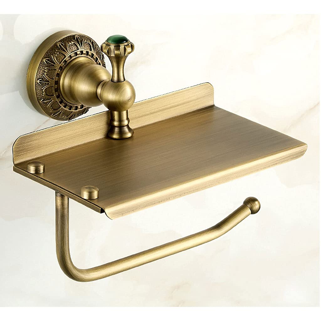 Toilettenpapier Toilettenrollenhalter mit Regal, Toilettenpapierhalter for Badezimmer, Gewebewalzenbügel Wandmontiert for Küchenzubehör Badezimmer Halter