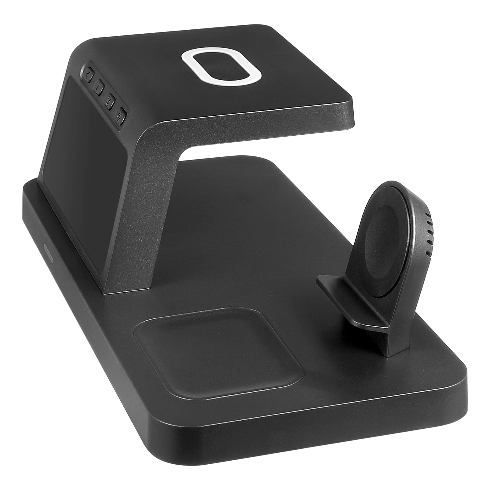 Support De Charge sans Fil pour Montre Intelligente, Téléphone Et Écouteurs avec Horloge Numérique Intégrée Et Affichage