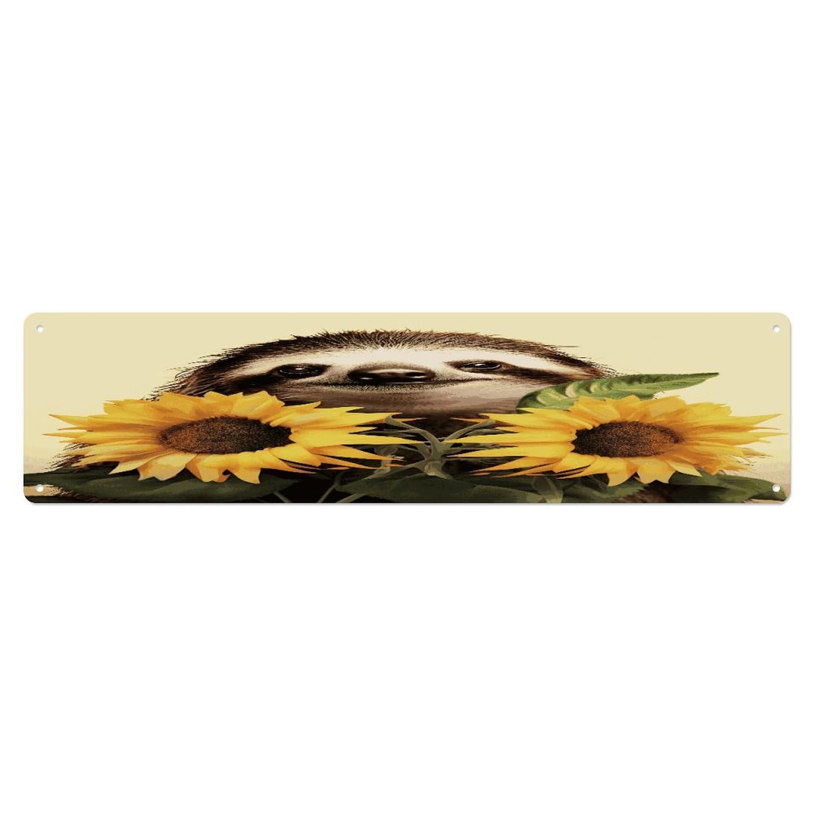 Adfgyerh Style Sloth Sunflower Wall Decor Aluminum Waterproof. Plaque, Practical Gift,Sign 15.7X3.9 Inch Poster,For Home, Office, Business, Garage– Indoor/Outdoor