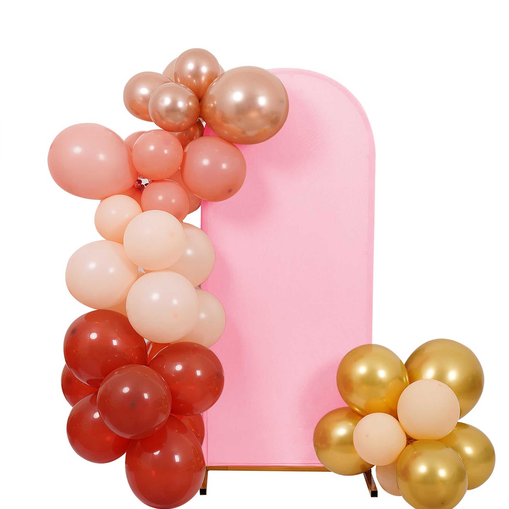 Peomeise 6.6FT Wedding Arch Cover，Pink Arch Backdrop Cover Stretchy Spandex Backdrop Stand Covers for Birthday Party Ceremony Banquet Decor（79.2" L x