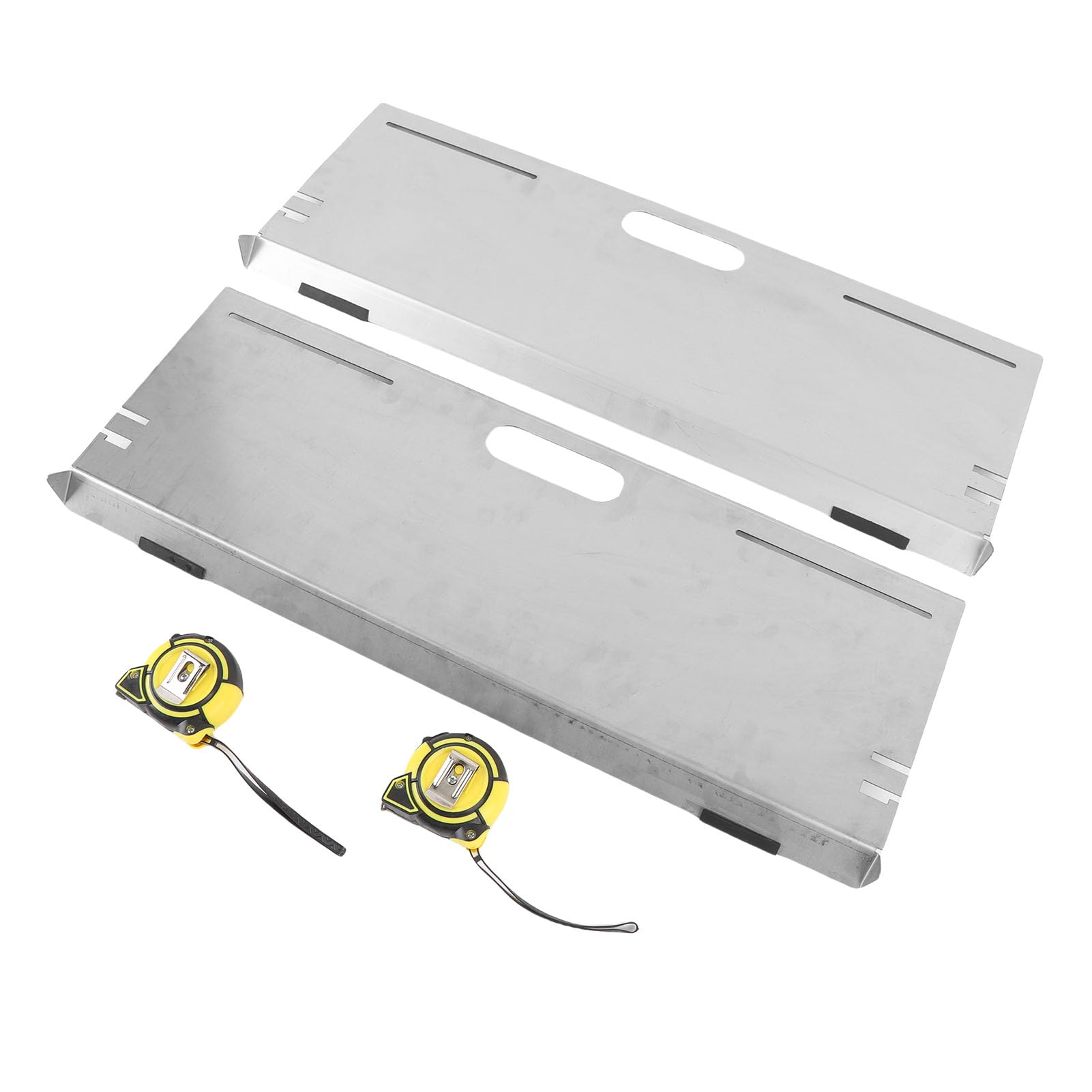 2 Placas de Alineación de Ruedas de Acero Inoxidable, Herramientas de Alineación de Ruedas Automotrices con Cinta Métrica de 5 M para Configuración de Puntera de Bricolaje en Automóviles,