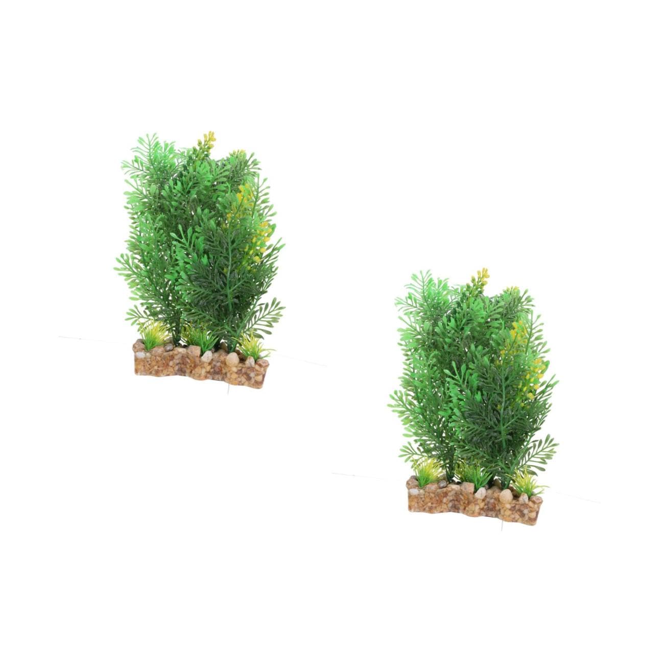 DOITOOL 2stücke Aquarium Dekoration Künstliches Gras Für Aquarien Realistisches Pflanzenornament Für Süß Und Salzwasser Pflegeleicht Für Mikro-landschaftsgestaltung