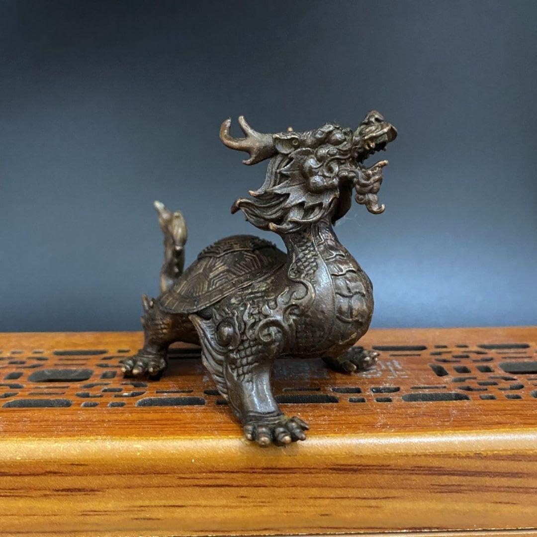 銅 細工 金銭竜亀 茶道香炉 装飾品 工芸品 置物 銅 細工 金銭竜亀 茶道香炉 装飾品 工芸品 置物（新品未使用】銅