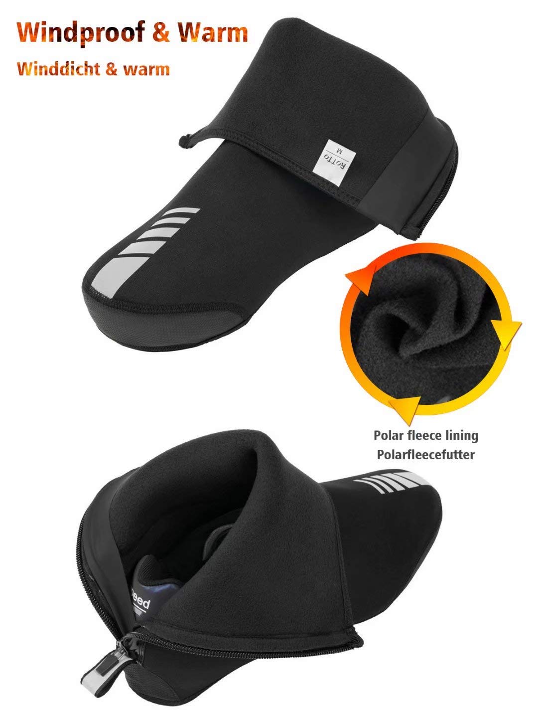 Copriscarpe Impermeabili Per Ciclismo - Con Strisce Riflettenti E Punta Rinforzata, Regolabili - Foto 4