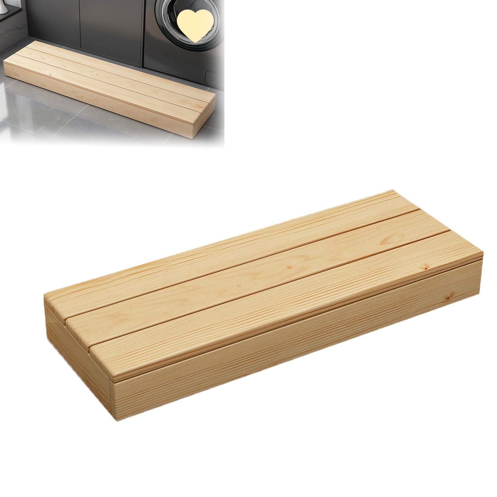 trittstufe für senioren fußbank,Bad fußhocker,Holzhocker für Kinder | 80cm Betthocker mit Rutschfester Unterseite, tragbare Bettstufen für Bad, Waschbecken, Küche, Kinderzimmer, Schlafzimmer