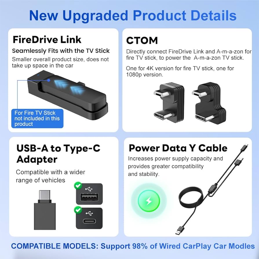 CarlinKit FireDrive Link - HDMI Adapter for Wired CarPlay