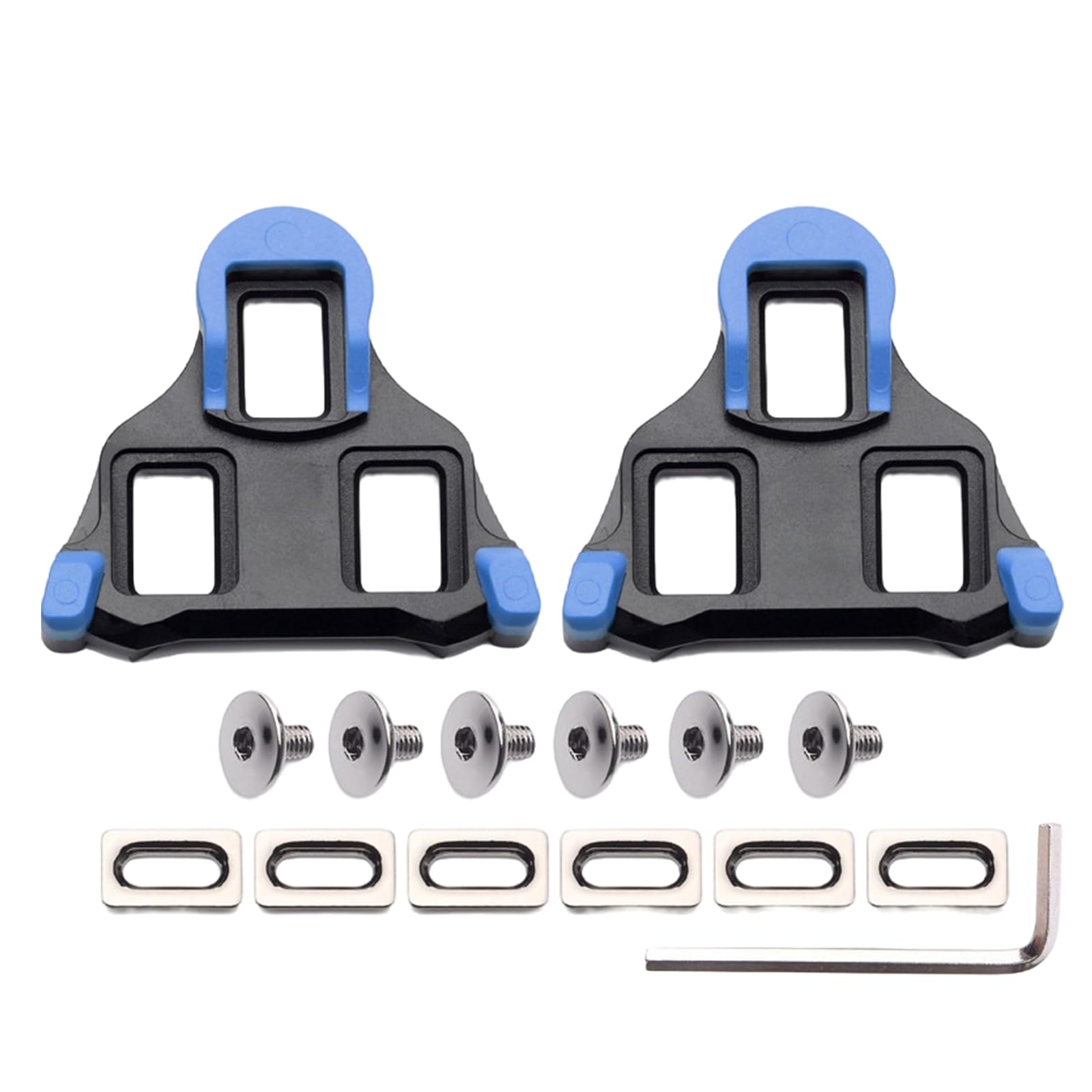 Blue Bicycle Cleats with Tool - Shimano SPD-SL Compatible, Non-slip, Durable, High-Performance Pedal Cleats for Road and Indoor Cycling