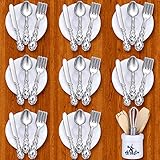 Sumind 38 Pcs 1:12/1:6 Scale Miniatures Dollhouse Plates 32 Mini Dollhouse Plates Knife Fork Spoon, 6 Mini Egg Beater Utensil Toy Kitchen Accessories Tableware Furniture Decoration