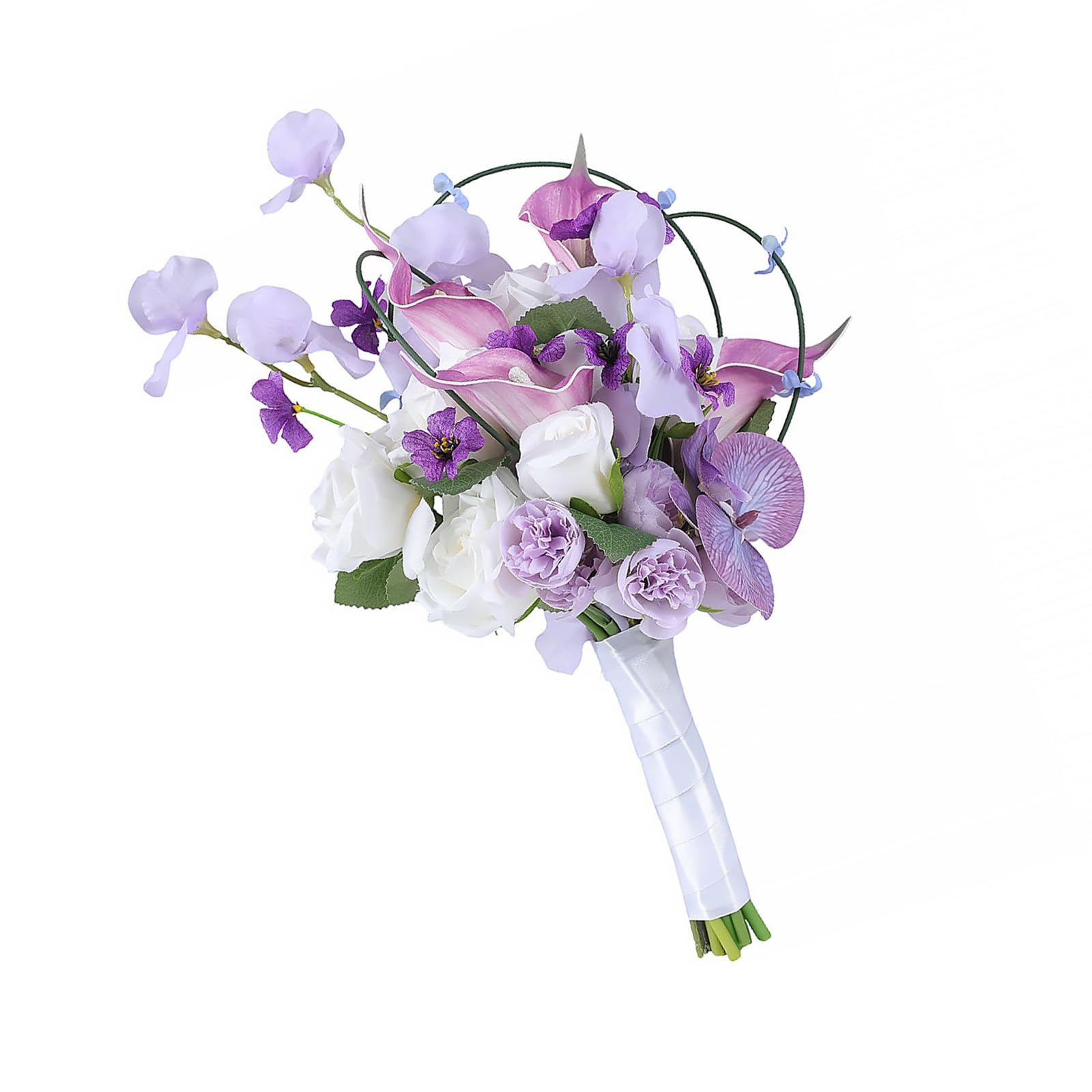 Msioytog Bouquet Artificial Calla Bridal Bouquet Flexible Stems Wedding Ceremony Keepsakes Artificial Silk Calla Bridal Silk Flower Accessory