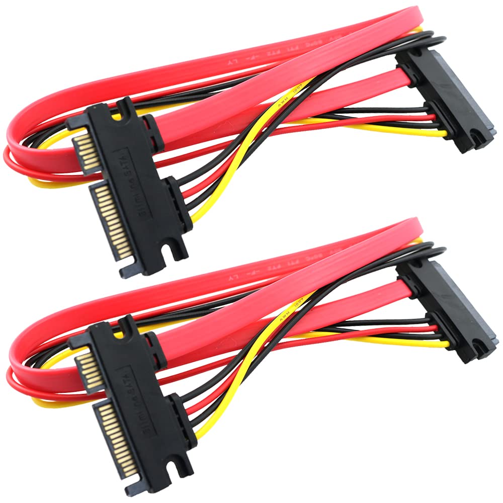 BLLNDX 22Pin SATA Power Cable 2PCS 20inch / 50cm 22pin (7