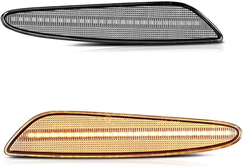 VIPMOTOZ Luces de marcador laterales LED delanteras compatibles con Mercedes Benz W211 Clase E E320 E350 E500 E55 AMG carcasa cromada lente