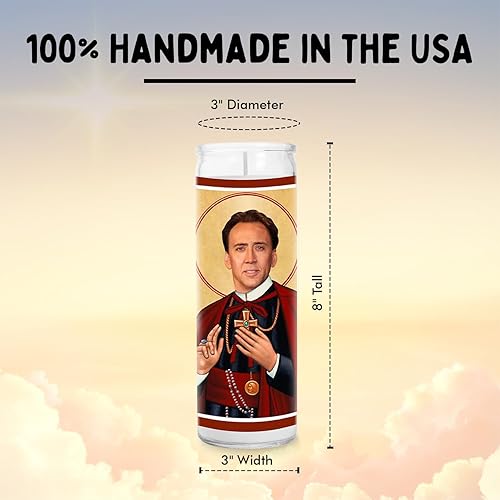 Miniatura 4 de Cage Celebrity - Vela votiva de cera de soja hecha a mano sin perfume, regalo único para los amantes del cine, decoración del hogar coleccionable