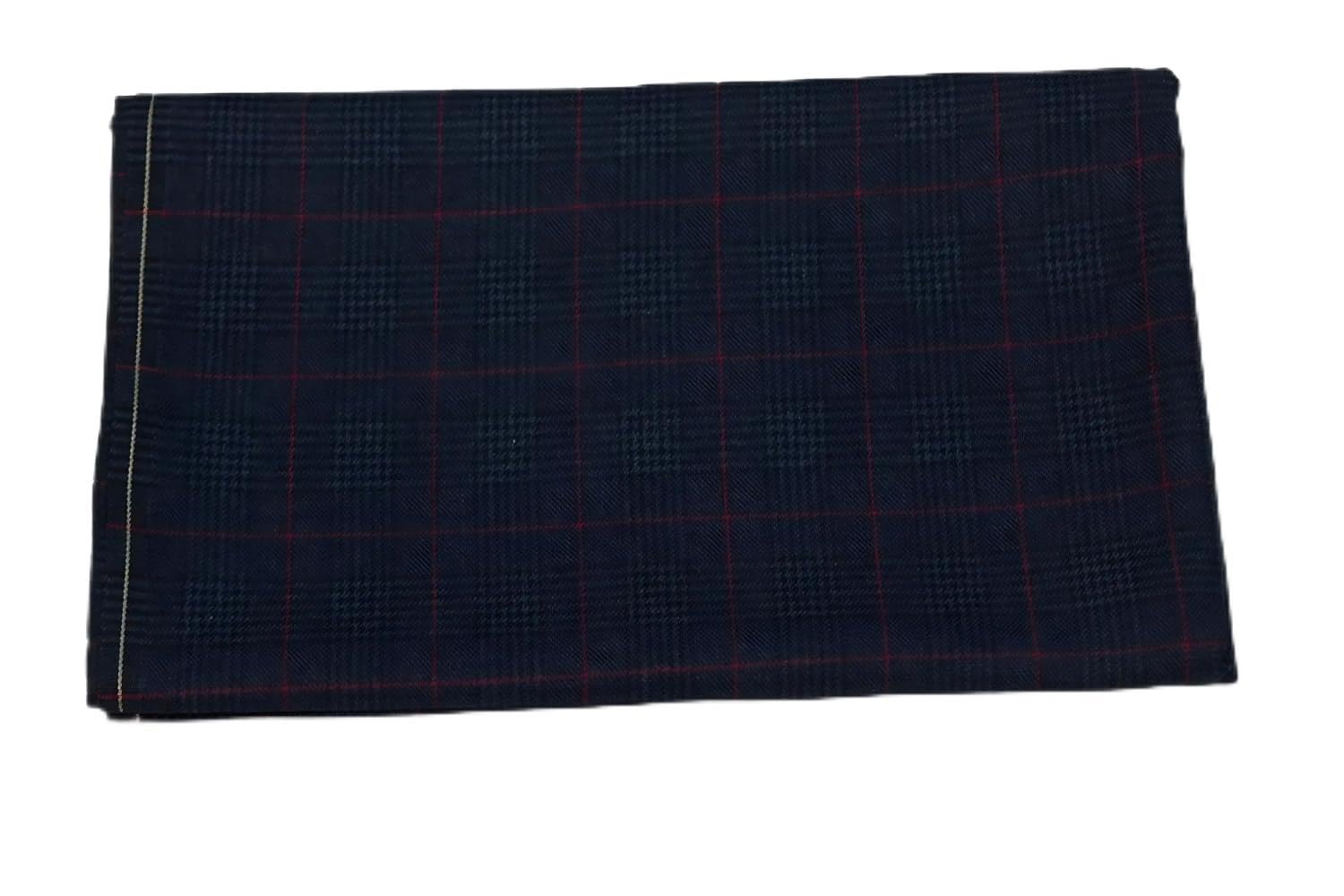 Premium Checkered Blazer Stitching Material Blue Colour with red Lines