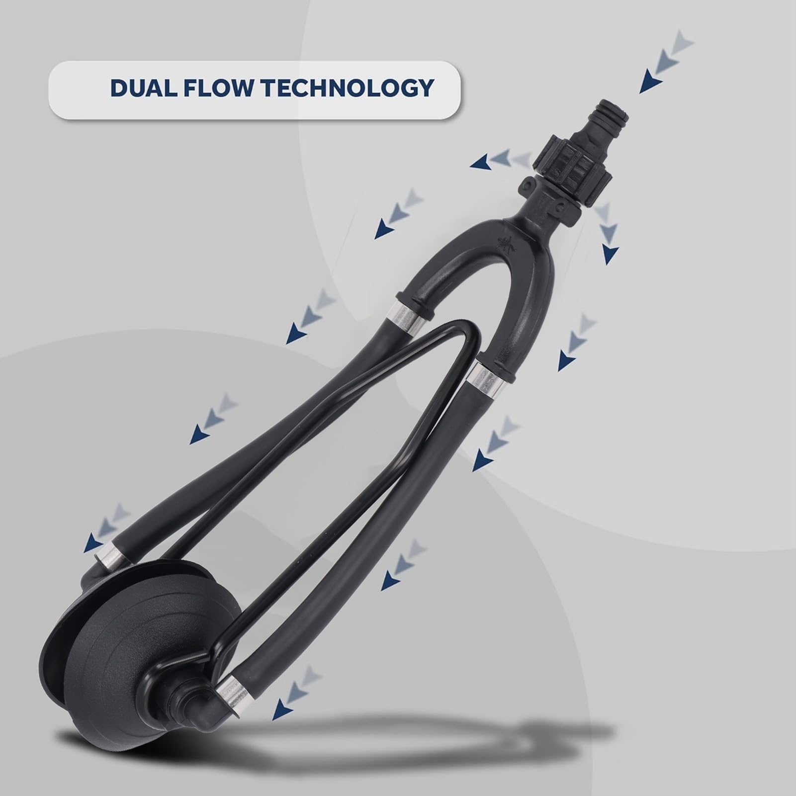 Respicefinem Dual Feed Motor Flusher with Round Suction Cup 5 8 Inch Hose Connector Marine Motor Flusher for Inboard Outboard Engine Dual Flow Design Higher Pressure Better