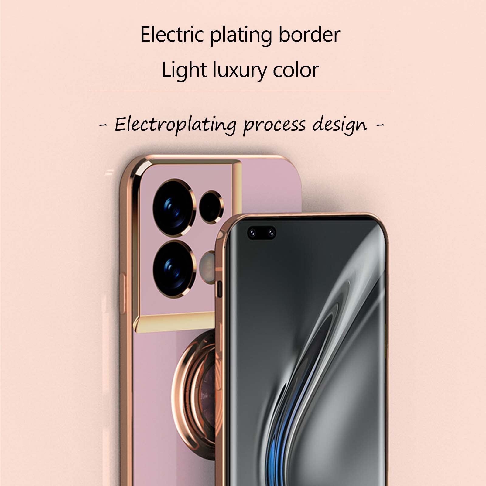 QIYIN Cover per Oppo Reno 8 Pro 5G/Reno8 Pro 5G, Custodia Ultrasottile Trasparente a Colori Sfumati, Case Antiurto per Assorbimento Degli Urti con Paraurti in TPU Morbido (Rosa+Verde