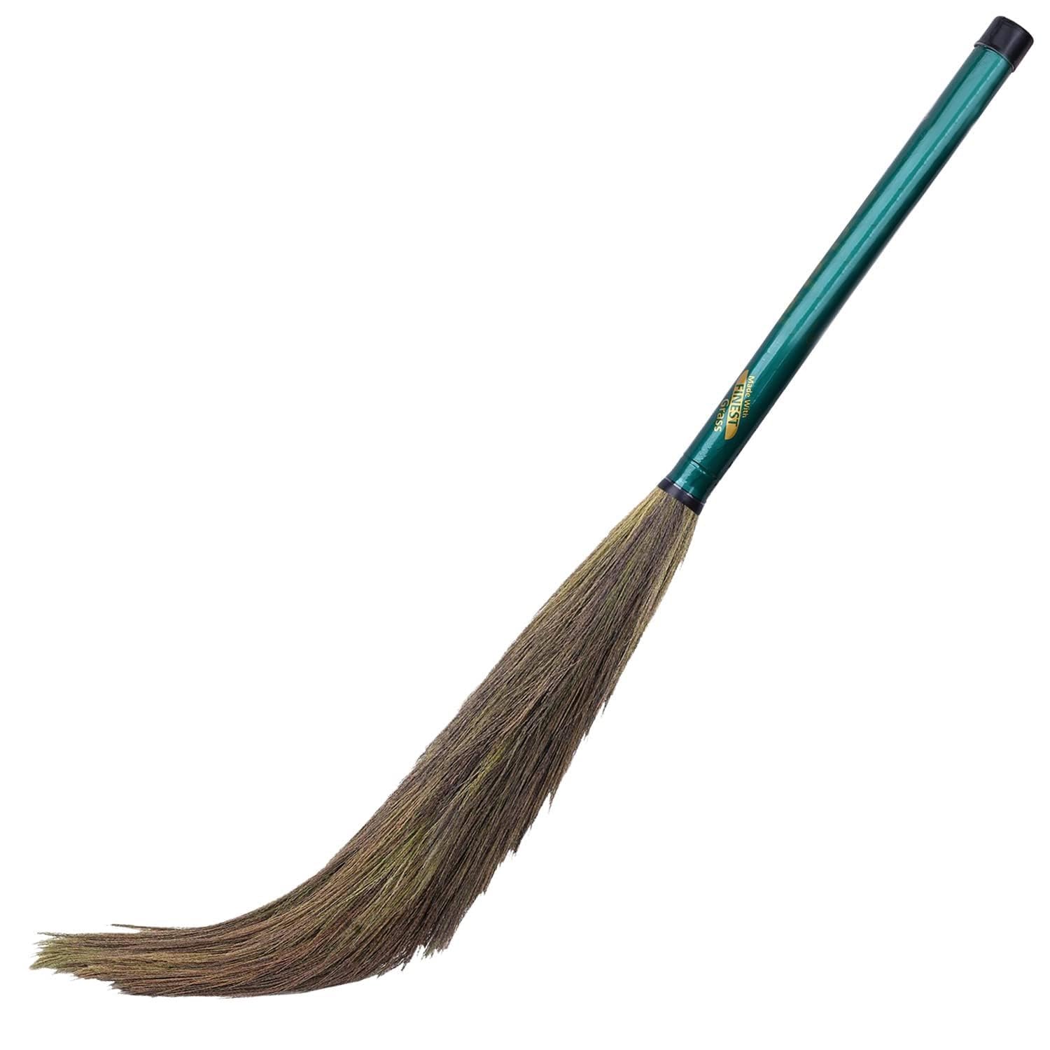 Pivalo Scalene Floor Broom with Natural Soft No Dust Grass Long Stick Jhadu for Home Pantry Office Cleaning (1 Pc, Random Colours)-picture-11