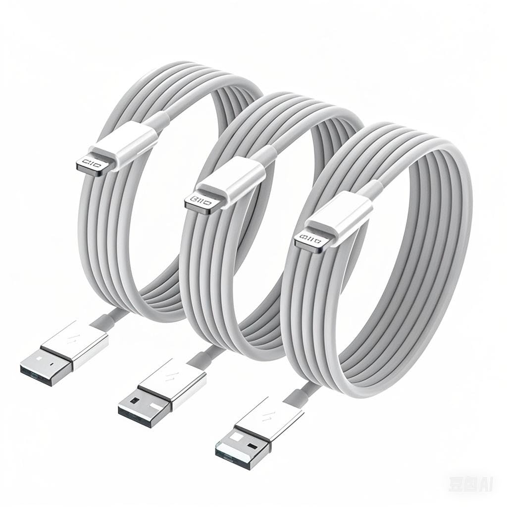 ACTIRYING Lighhning Charger Cables for 10FT USB Cord Compatible for 14/13/12/11//Pro/Pro Max/SE/XS/XS Max/XR/X 5Pack (White-9)