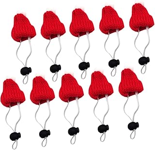 Kisangel ペット用装飾ニット帽 10個セット ウール製クリスマスペットハット 小動物対応サイズ調整可能 ネズミ ハリネズミ カメ 子猫用クリス