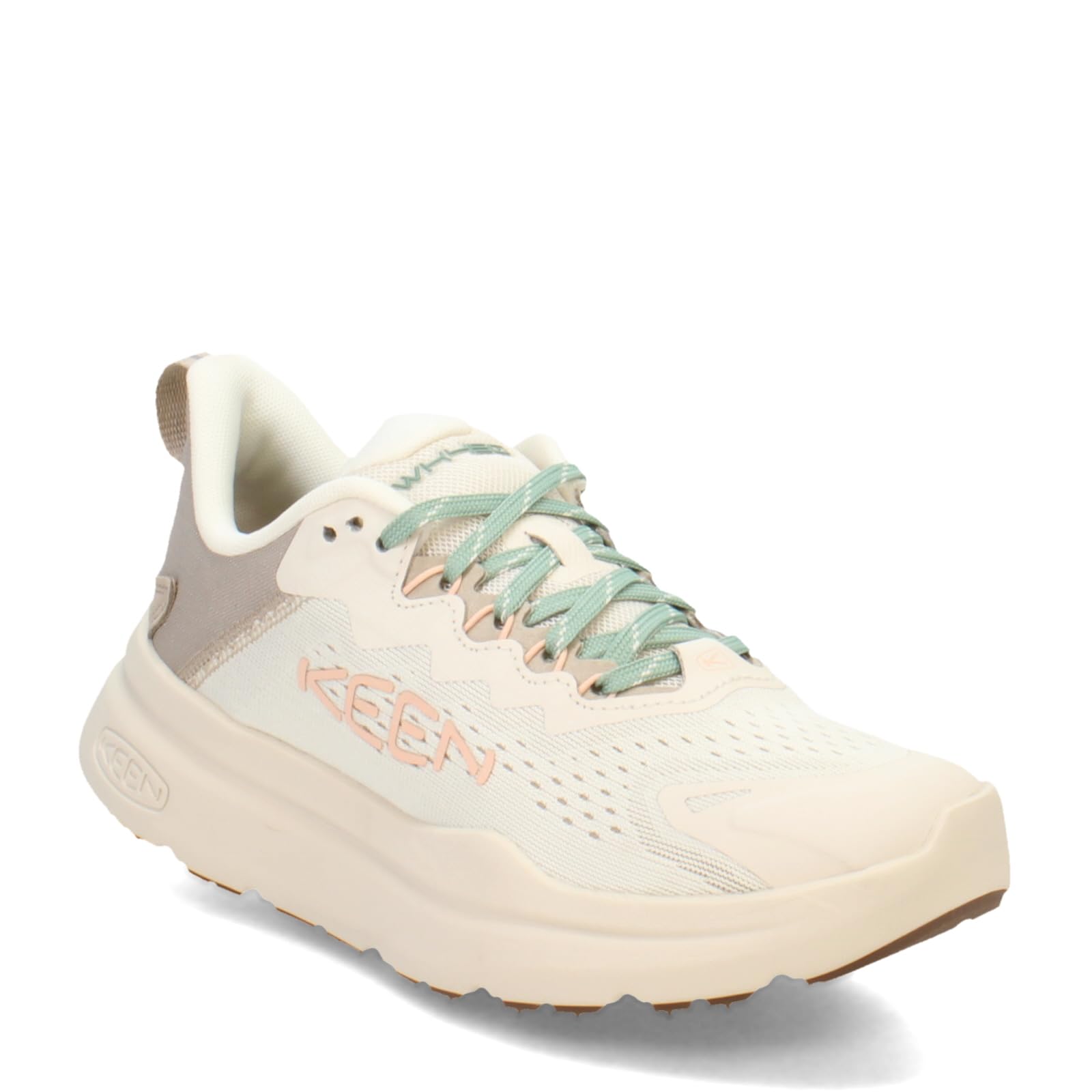 KEEN Women's WK450 Comfortable Durable Lightweight Breathable Walking Shoes, Birch/Peach Parfait, 9